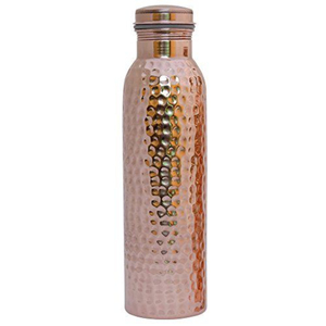 100% Pure <b>Copper</b> <b>Water</b> <b>Bottle</b> 1000ml Hammered Design Leak-Proof Ayurvedic Health <b>Bottle</b> For Yoga Gym And Office Eco-Friendly - Product Image 2