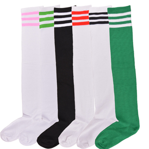 Wholesale Breathable <b>Polyester</b> Over the Knee Thigh High Long Tube Stockings Striped Colorful <b>Sock</b> - Product Image 3