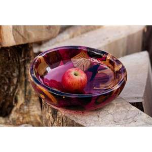 Bol à salade en bois et résine écologique fait main au design moderne, idéal pour les cadeaux alimentaires - Product Image 2