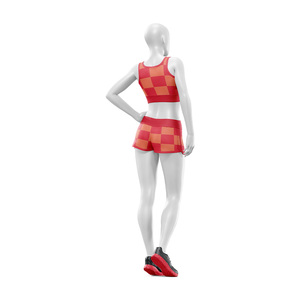 Ensemble de sport et fitness personnalisé 2 pièces : Crop top à col rond et short, bretelles réglables, taille élastique, séchage rapide, extensible dans les quatre sens - Product Image 6