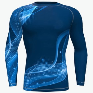 Quick Dry Breathable Polyester/Nylon Fabric Rashguards <b>for</b> <b>Men</b> Customizable Logo Half Sleeve MMA Rash Guard <b>Compression</b> <b>Shirt</b> - Product Image 1