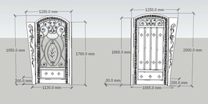 Puerta de Entrada de Hierro Forjado Personalizada, Puerta Frontal Decorativa de Hierro, Puerta de Entrada de Metal de Lujo con Vidrio para Villas y Casas - Product Image 2