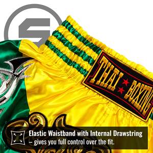 Pantalones Cortos de Muay Thai para Hombre, Satinados, con Estampado Vintage, Cintura Elástica, para Entrenamiento, Gimnasio, Kickboxing, Ligeros - Product Image 4