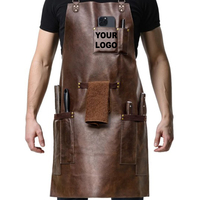 Delantal de Lona Ajustable con Múltiples Bolsillos para Uso en Restaurantes y Bares, Uniforme de Chef Unisex, Logotipo Personalizado, Cierre a Presión, Corto