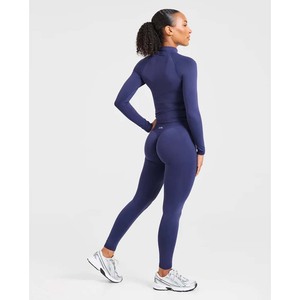 Winter Zipper <b>Tight</b> Long-sleeved One-piece Fitness Yoga Wear <b>Jumpsuit</b> High Intensity Belly Combinaisons Women's Clothing - Product Image 4