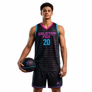 Maillot de basket personnalisé pour homme – Haut en mesh tendance, séchage rapide, polyester, sublimation, col en V, très demandé, best-seller - Product Image 1