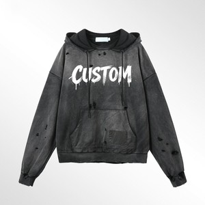 Factory <b>Direct</b> Custom Cotton Fleece Hoodie Oversized Hoodie Men's Hoodie Retail Ready Finish - Product Image 5