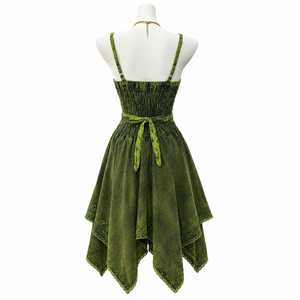 Vestido Corsé Gótico Vintage Verde Bosque para Mujer con Corsé de Encaje, Dobladillo Bordado con Diseño de Pañuelo, Sin Mangas, Estilo Cottage Core, Nuevo - Product Image 2