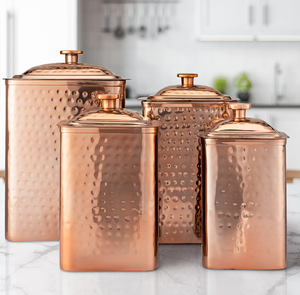 Fancy hammered copper <b>canister</b> with an artistic peacock lid, spectacular for dining tables. available at wholesale price - Product Image 6