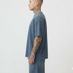 เสื้อยืดผู้ชายทรงโอเวอร์ไซส์ ผ้าคอตตอน 100% คุณภาพสูง 220 GSM สไตล์วินเทจ ล้างสีแบบแอซิดวอช เสื้อผ้าสตรีทแวร์ - Product Image 6