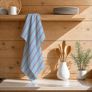 Serviettes de cuisine légères 100% coton, rayées, super absorbantes, pour la promotion de la marque - Product Image 1