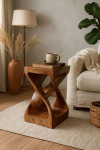 Table d'appoint en bois simple, conçue pour compléter les arrangements de canapé-lit et de fauteuils d'appoint - Product Image 5