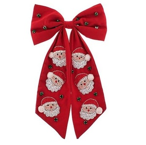 Nœud de cheveux brodé de perles de rocaille avec décoration de perles, mignon et fait main, pour enfants, filles et femmes - Product Image 3