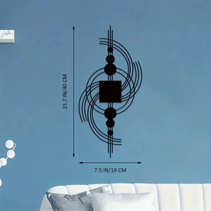 Scultura da Parete in Metallo Geometrica Moderna Fatta a Mano, Decorazione Minimalista Astratta Circolare e Quadrata per Soggiorno - Product Image 2
