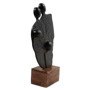 Modern Abstract Aluminum Sculpture Art Figurine Handmade Irregular Shape Tabletop Decor for Living Room - Product Image 3