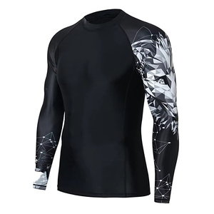 Rashguard à manches courtes pour homme, compression, pour la boxe, le CrossFit et l'entraînement - Spandex/Polyester, écologique, respirant et séchage rapide - Product Image 4