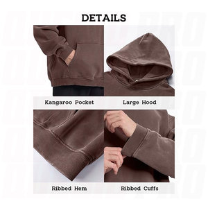 Mens Couples Oversized Hoodie Sweatshirt Heavyweight Vintage Pullover with Soft Cotton Fleece Screen Printed Hoodies - Product Image 2