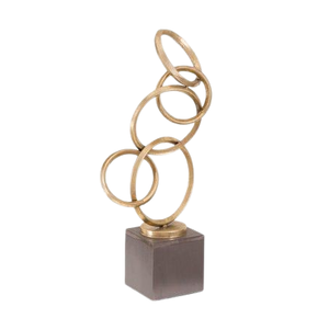 Metal Tabletop Decorative Showpiece Metal <b>Round</b> Gold Plated Leaf Sculpture on Marble Base for <b>Table</b> Decoration & Hotel Tabletop - Product Image 3