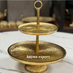 Soporte de 3 Niveles para Cupcakes, Hecho a Mano, de Aluminio Fundido, con Recubrimiento de Níquel y Hoja de Oro, Certificado CE, Solo Lavar a Mano - Product Image 4