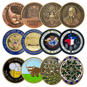 Pièce de défi personnalisée en métal plaqué argent et or 3D, avec logo sur mesure, pour collection de souvenirs en émail, fabrication sur mesure - Product Image 1