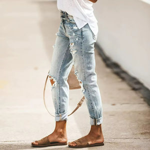 Plus Size Jeans for Women Ladies Jeans Trousers Denim Ripped Women Jeans - Product Image 4