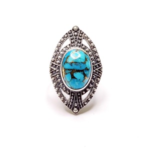 Blue Copper <b>Turquoise</b> Fashion <b>Ring</b> 6.9 Grams Weight - Product Image 1