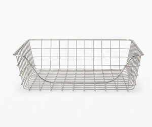 Premium Metal <b>Wire</b> <b>Storage</b> <b>Basket</b> Rectangle Simple Design Multi Purpose Neatening Organizing Rack Stylish Home Accent - Product Image 1