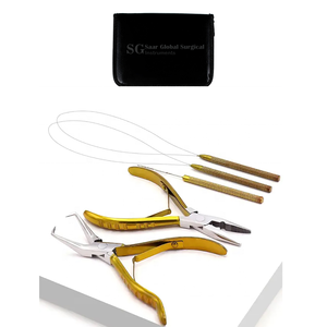 Pince à extensions de cheveux de couleur personnalisée, en acier inoxydable, kit d'outils de haute qualité pour extensions de cheveux, pinces de sectionnement des cheveux - Product Image 4
