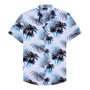 Men's Short Sleeve Hawaiian <b>Shirt</b> With Palm Tree Print Regular Fit Casual Wear Digital Print <b>Polyester</b> Fabric - Product Image 1