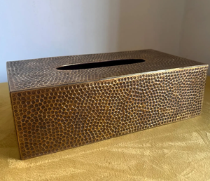 Elegant Golden Metal Tissue Holder with unique Design Perfect for Side <b>Tables</b> <b>Coffee</b> <b>Tables</b> Desks and Bedroom Use From India - Product Image 5