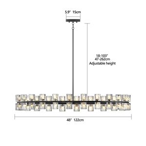 L005030 D48 P48B/W1340P310779 Lampadario LED di Lusso da 48 Pollici, Lampada a Sospensione dal Design Moderno e Semplice per Illuminazione Soggiorno e Sala da Pranzo - Product Image 6