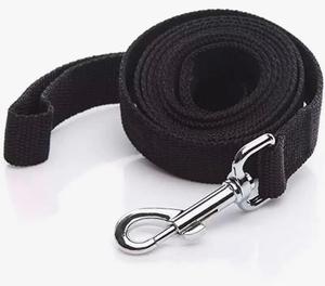 Laisse pour chien en nylon noir, simple, durable, robuste, avec mousqueton métallique pivotant - Product Image 2