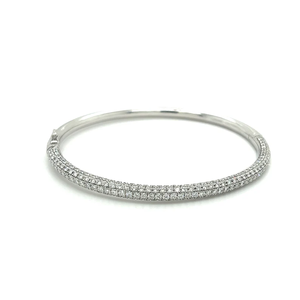 Bracelets tennis pour femmes en alliage de zinc plaqué rhodium avec diamants ronds taille brillant sertis en canal, style vintage - Product Image 1