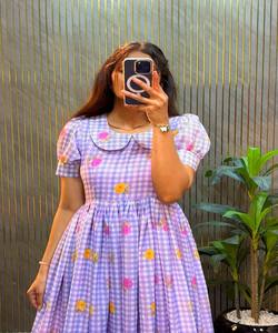 FANCY MUL CHANDERI - Prenda Étnica con Estampado Floral, de Algodón de Secado Rápido, para Uso Diario, Precio al por Mayor, Color Lavanda - Product Image 3