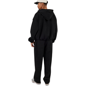 Men's Two Piece Hooded Tracksuit Full <b>Zip</b> Sweatshirt <b>Side</b> Pockets Elastic Waist Straight Leg <b>Trousers</b> Loose Casual Lounge Outfit - Product Image 2