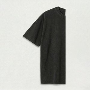 Wholesale Custom Logo Men's Clothing T-shirts Solid Printed 100% Cotton <b>Acid</b> Washed Half Sleeve Breathable Vintage <b>Drop</b> Shoulder - Product Image 3