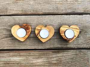 Portavelas Decorativo de Madera de Olivo en Forma de Corazón, Hecho a Mano, de Lujo, para Mayoristas - Product Image 4