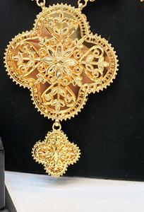 Juego de Joyería para Mujer Chapado en Oro de 24K de Dubái, con Collar, Aretes y Anillo, para Boda o Compromiso, Joyería Clásica de Moda - Product Image 5