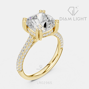 Bague en or blanc 14 carats avec diamant de laboratoire taille coussin 3,68 carats, certifié IGI, couleur F+, clarté VS+, bijoux de fiançailles pour femme, idéal pour offrir - Product Image 4