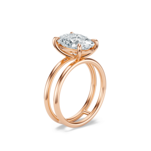 Anillo Lennon Personalizado de Oro Sólido de 14K con Diamante de Corte Ovalado Certificado por IGI, Joyería de Lujo para Regalo de Boda, Compromiso o Aniversario - Product Image 1