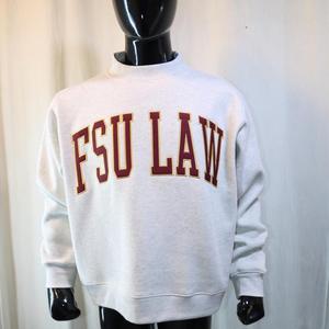 Sudadera FSU LAW con cuello simulado, 450 GSM, nombre personalizado, bordado aplicado, corte holgado, 100% algodón, felpa francesa. - Product Image 2