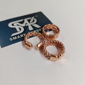 แหวนทองแดงถักแบบแม่เหล็กบำบัด สไตล์โบราณผสมผสานความทันสมัย งานฝีมือถักเชื่อมแบบโซ่  แหวนทองแดงดีไซน์โดดเด่น - Product Image 6