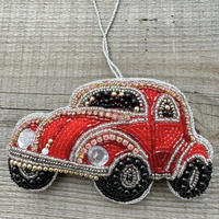 Ornement de voiture fantaisie fait main en perles de verre, impression UV, 5 couleurs, motif arbre et toit, décoration de haute qualité pour les fêtes, ambiance festive