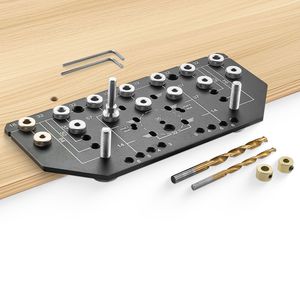 Piastra di perforazione 2-in-1 per cerniere a perno da scaffale, per punte da trapano da 1/4 e 3/16 pollici, in lega di alluminio, per fori di cerniere di mobili e ferramenta per armadietti - Product Image 5