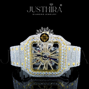 Reloj de Lujo para Hombre con Cristal de Zafiro, Cristal de Hielo VVS, Moissanita, Cuarzo, Cuadrado, Estilo Hip Hop, Totalmente Cubierto de Piedras - Product Image 3