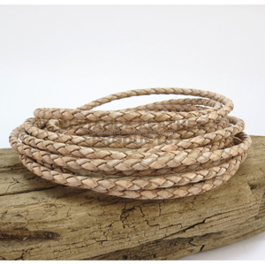 Cordon en cuir tressé rond classique de 3,0 mm, couleur naturelle, noir, brun, naturel, pour la fabrication de bijoux, utilisation quotidienne - Product Image 5