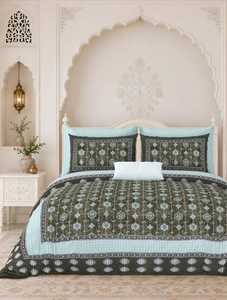 Ensemble de 3 pièces vintage Antra imprimé à la main, motif floral, 100 % coton, fait main, personnalisable, style bohème indien, pour la décoration intérieure, toutes saisons, résistant à la décoloration - Product Image 2