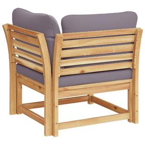 Canapé de jardin gris foncé avec accents en bois naturel - Product Image 6