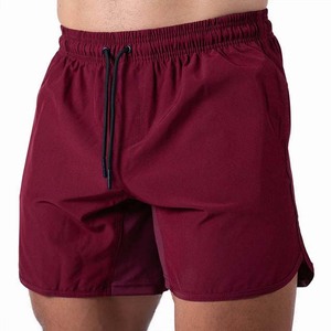 Shorts pour hommes à couleur unie, séchage rapide, avec cordon de serrage, taille mi-haute, décontractés, pour la gym et l'entraînement, en tissu polyester, avec poches - Product Image 2