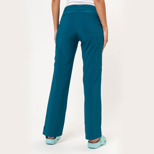 Ensemble de blouses médicales unisexe bleu sarcelle à manches courtes et col en V, pantalon droit, uniforme d'hôpital en polyester IMTIASON SPORTSWEAR - Product Image 5
